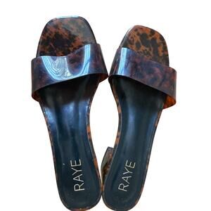 RAYE Mindi Mule Heels in Tortoiseshell Brown Size 7.5